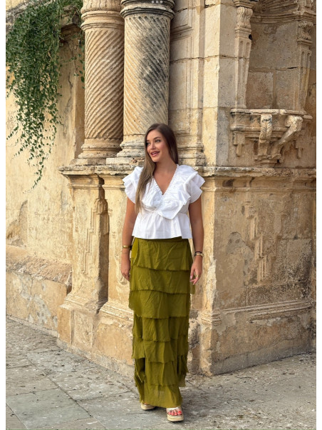 FALDA VOLANTES VERDE