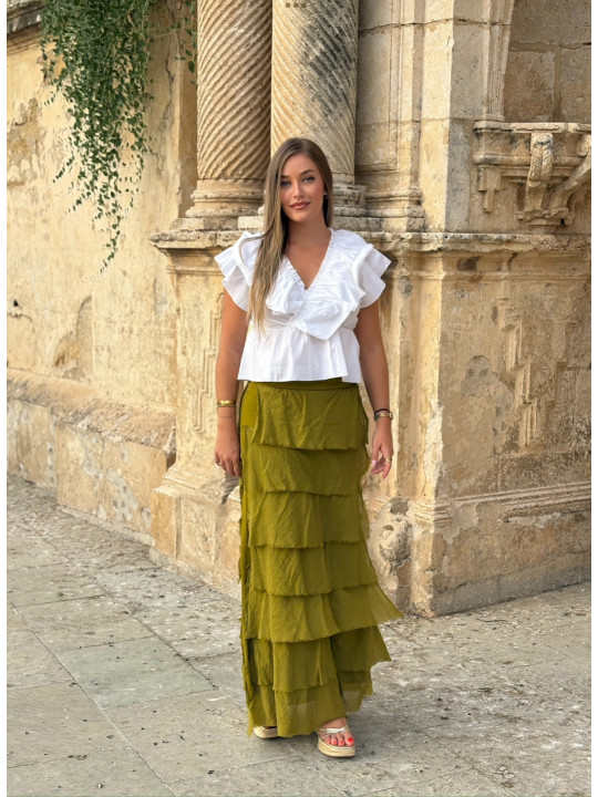 FALDA VOLANTES VERDE