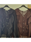 BLUSA VOLANTES MARRÓN