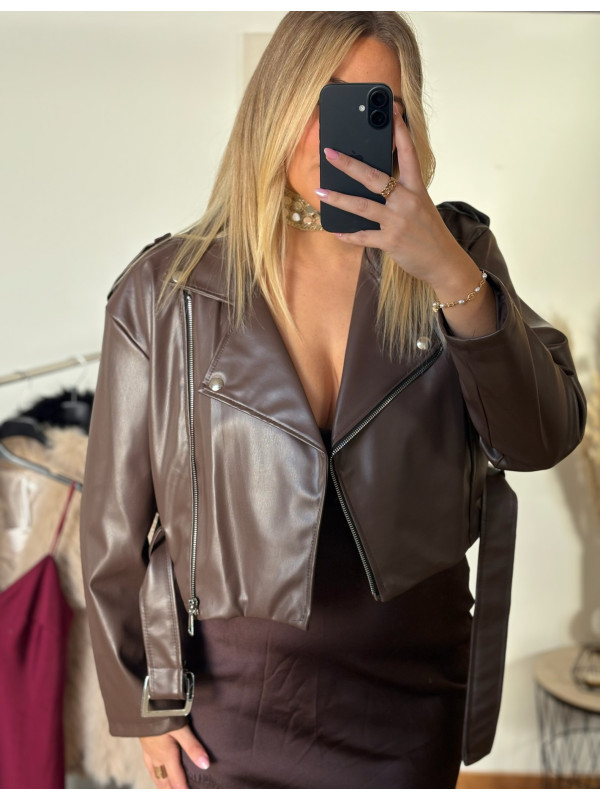 CHAQUETA POLIPIEL MARRÓN