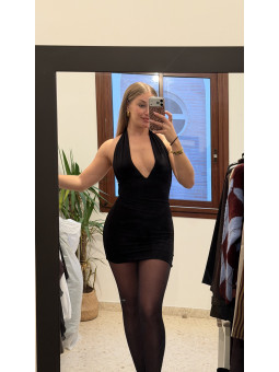 VESTIDO BRILLO NEGRO