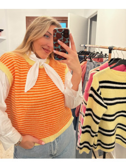 CHALECO RAYAS NARANJA