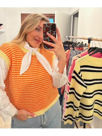 CHALECO RAYAS NARANJA