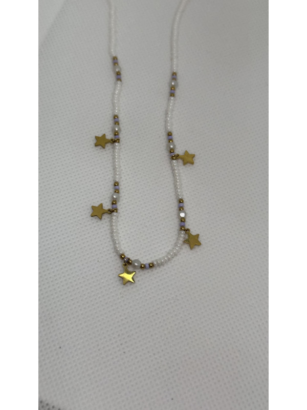 COLLAR ESTRELLAS BLANCO