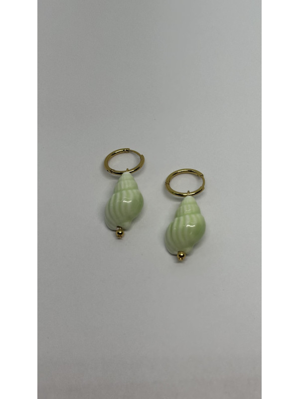 PENDIENTES CARACOLA VERDE