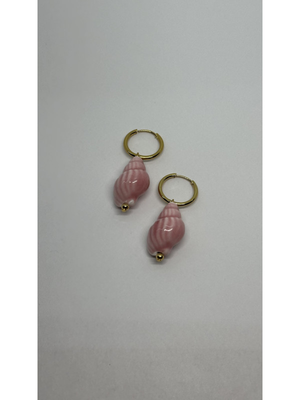 PENDIENTES CARACOLA ROSA