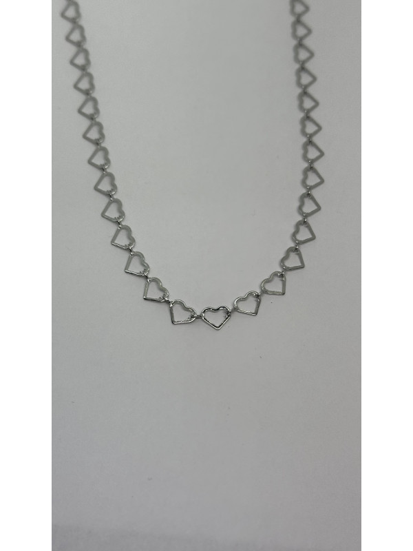 COLLAR CORAZONES PLATA